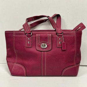 Coach Pink Pebbled Leather Hampton Purse